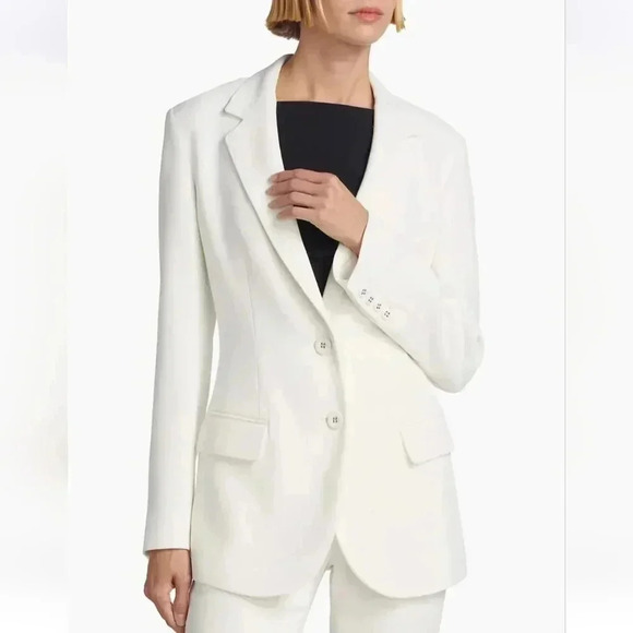 Brandon Maxwell White Oversized Blazer Jacket Size 14 - Picture 1 of 17